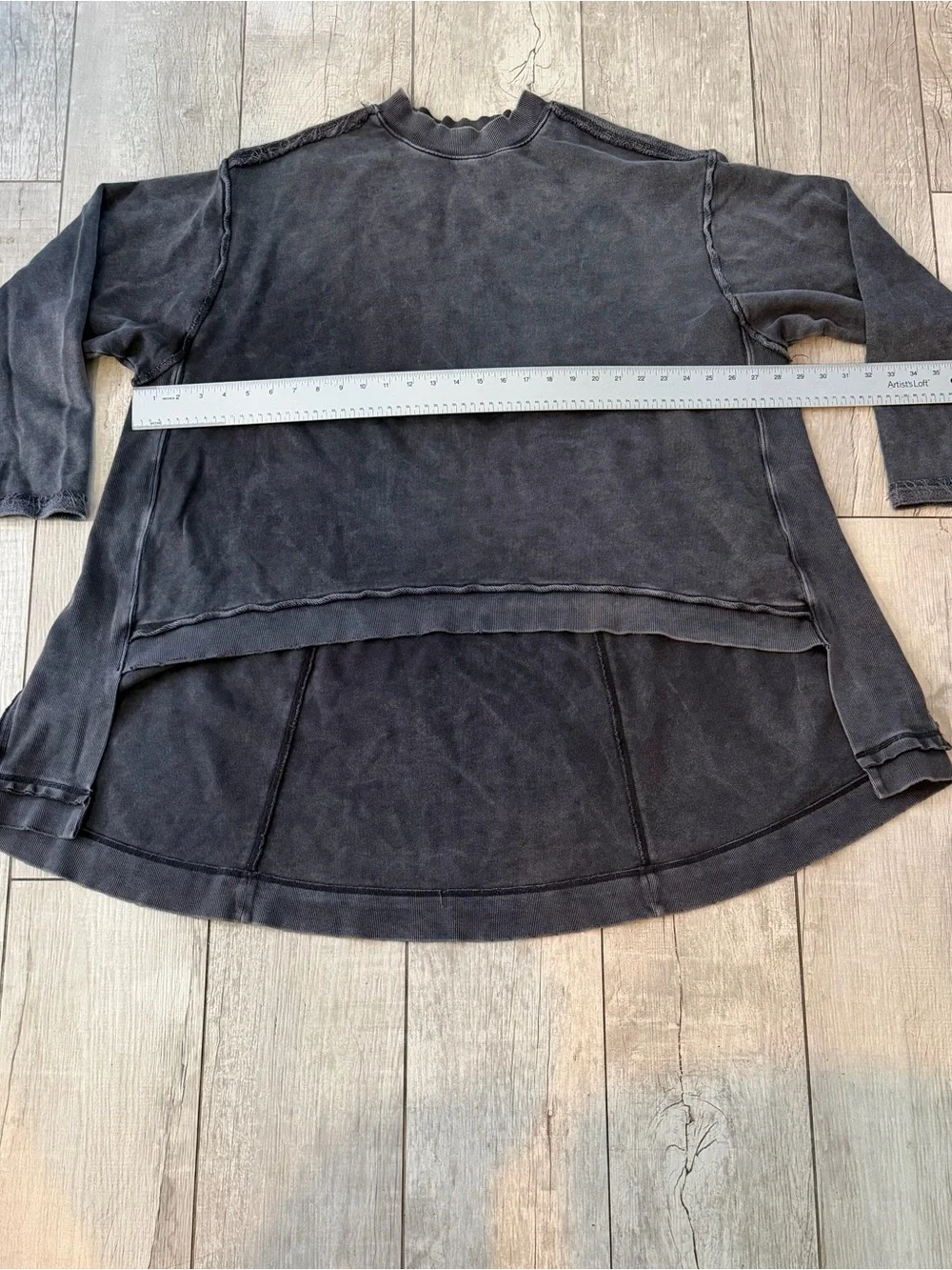 We The Free Free People Iggy Oversized Sweatshirt Washed Black M EUC